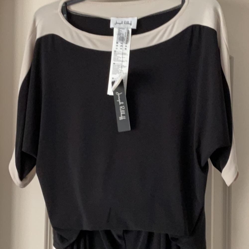 Joseph Ribkoff Black and Cream Pantsuit - Picture 4 of 6